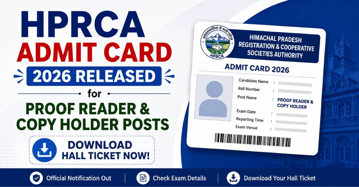 HPRCA Admit Card 2026 Proof Reader Copy Holder